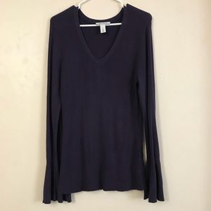 Dark Purple bell sleeve sweater